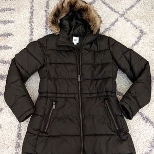 Gap Down Puffer Coat Fur Hood
